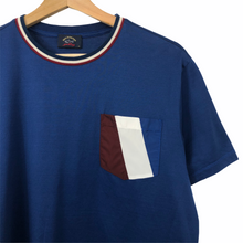 Load image into Gallery viewer, Paul and Shark Blue Short Sleeved Pocket Logo T-Shirt - Medium (M) PTP 19.75"