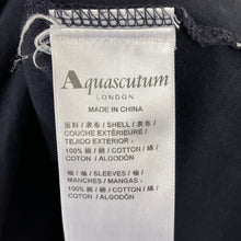 Load image into Gallery viewer, Aquascutum Navy / House Check Short Sleeved Polo - Large (L) PTP 21.5"