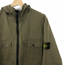 Load image into Gallery viewer, Stone Island Khaki Zip Up Hooded Overshirt - Extra Large (XL) PTP 23.75"