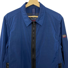 Load image into Gallery viewer, Paul and Shark Blue Nylon Shimmer Overshirt - Large (L) PTP 21"
