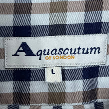 Load image into Gallery viewer, Aquascutum House Check Long Sleeved Shirt - Large (L) PTP 25"