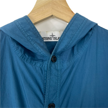 Load image into Gallery viewer, Stone Island Blue Button Up Hooded Overshirt - Medium (M) PTP 21.75"
