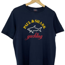Load image into Gallery viewer, Paul and Shark Navy Short Sleeved Logo T-Shirt - Medium (M) PTP 19.75"