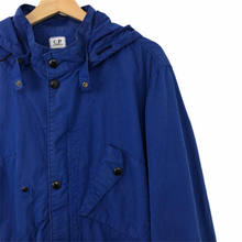 Load image into Gallery viewer, C.P Company Blue Goggle Hooded Overshirt - Extra Large (XL) PTP 21.5"
