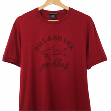 Load image into Gallery viewer, Paul and Shark Red Short Sleeved Logo T-Shirt - Large (L) PTP 20.25"