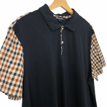 Load image into Gallery viewer, Aquascutum Navy / Check Short Sleeved Polo - Extra Large (XL) PTP 22.5"
