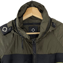 Load image into Gallery viewer, Ma.Strum Khaki Multi Pocket Hooded Crystal Nylon Jacket - Small (S) PTP 21.25"
