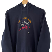 Load image into Gallery viewer, Paul and Shark Navy Embroidered Logo Hoody - Medium (M) PTP 20.75"
