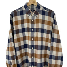 Load image into Gallery viewer, Aquascutum Block Check Flannel Long Sleeved Shirt - Large (L) PTP 22"