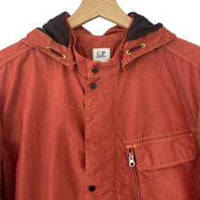 Load image into Gallery viewer, C.P Company Burnt Orange 50 Fili Goggle Hooded Overshirt - Large (L) PTP 22.75"