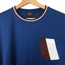 Load image into Gallery viewer, Paul and Shark Blue Short Sleeved Pocket Logo T-Shirt - Medium (M) PTP 19.75"