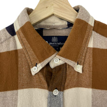 Load image into Gallery viewer, Aquascutum Block Check Flannel Long Sleeved Shirt - Large (L) PTP 21.75"