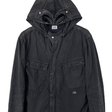 Load image into Gallery viewer, C.P Company Black Goggle Hooded Overshirt - Large (L) PTP 21.5"