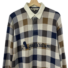 Load image into Gallery viewer, Aquascutum Block Check Long Sleeved Rugby Shirt - Large (L) PTP 22.75"