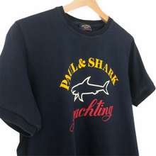 Load image into Gallery viewer, Paul and Shark Navy Short Sleeved Logo T-Shirt - Medium (M) PTP 19.5"