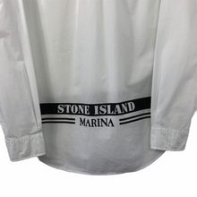 Load image into Gallery viewer, Stone Island Marina White Button Up Overshirt - Medium (M) PTP 21"