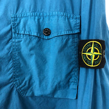 Load image into Gallery viewer, Stone Island Turquoise Button Up Hooded Overshirt - Triple Extra Large (XXXL) PTP 25.5"
