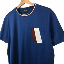 Load image into Gallery viewer, Paul and Shark Blue Short Sleeved Pocket Logo T-Shirt - Medium (M) PTP 19.75"