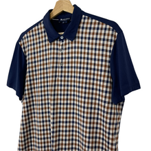 Load image into Gallery viewer, Aquascutum Navy / Check Short Sleeved Polo - Large (L) PTP 22"