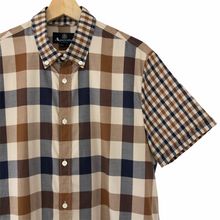 Load image into Gallery viewer, Aquascutum Check Short Sleeved Shirt - Large (L) PTP 21.75"