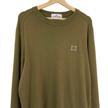 Load image into Gallery viewer, Stone Island Khaki Crew Neck Logo Sweater - Large (L) PTP 23.5"
