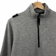 Load image into Gallery viewer, Ma.Strum Grey Half Zip Pullover Sweater - Small (S) PTP 21"