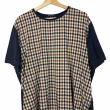 Load image into Gallery viewer, Aquascutum Navy / Check Short Sleeved T-Shirt - Double Extra Large (XXL) PTP 25.5"