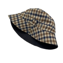 Load image into Gallery viewer, Aquascutum House Check / Navy Reversible Bucket Hat - One Size Fits All