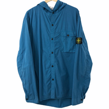 Load image into Gallery viewer, Stone Island Turquoise Button Up Hooded Overshirt - Triple Extra Large (XXXL) PTP 25.5"