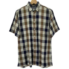 Load image into Gallery viewer, Aquascutum Block Check Short Sleeved Shirt - Small (S) PTP 22"