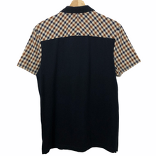 Load image into Gallery viewer, Aquascutum Navy / Check Short Sleeved Polo - Small (S) PTP 19.5"