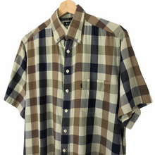 Load image into Gallery viewer, Aquascutum Block Check Short Sleeved Shirt - Medium (M) PTP 23"
