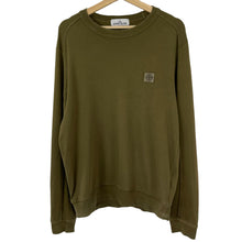 Load image into Gallery viewer, Stone Island Khaki Crew Neck Logo Sweater - Large (L) PTP 23.5"