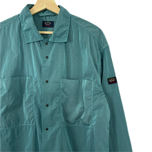 Load image into Gallery viewer, Paul and Shark Water Green Econyl Nylon Metal Overshirt - Large (L) PTP 23.25"
