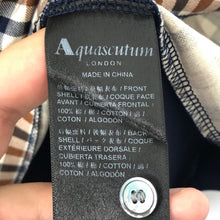 Load image into Gallery viewer, Aquascutum Navy / Check Short Sleeved Polo - Small (S) PTP 20.75"
