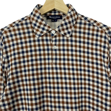 Load image into Gallery viewer, Aquascutum House Check Long Sleeved Polo - Small (S) PTP 20.5"