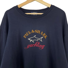 Load image into Gallery viewer, Paul and Shark Navy Embroidered Logo Crew Neck Sweater - Triple Extra Large (XXXL) PTP 28"