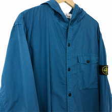 Load image into Gallery viewer, Stone Island Turquoise Button Up Hooded Overshirt - Triple Extra Large (XXXL) PTP 25.5"