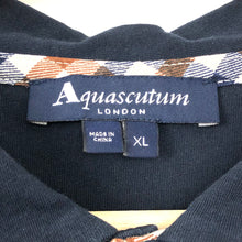 Load image into Gallery viewer, Aquascutum Navy / Check Short Sleeved Polo - Extra Large (XL) PTP 22.5"