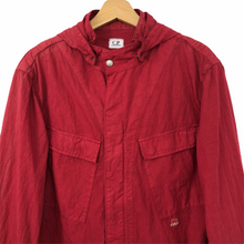 Load image into Gallery viewer, C.P Company Red Goggle Hooded Overshirt - Extra Large (XL) PTP 22.25"