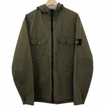 Load image into Gallery viewer, Stone Island Khaki Zip Up Hooded Overshirt - Extra Large (XL) PTP 23.75"