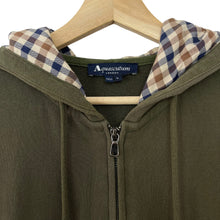 Load image into Gallery viewer, Aquascutum Khaki Green Full Zip Logo Hoody - Large (L) PTP 22"