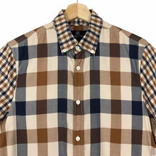 Load image into Gallery viewer, Aquascutum Check Short Sleeved Shirt - Small (S) PTP 19.5"