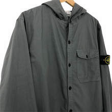 Load image into Gallery viewer, Stone Island Grey Button Up Hooded Overshirt - Extra Large (XL) PTP 23"