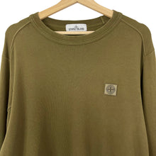 Load image into Gallery viewer, Stone Island Khaki Crew Neck Logo Sweater - Large (L) PTP 23.5"