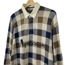 Load image into Gallery viewer, Aquascutum Block Check Long Sleeved Rugby Shirt - Large (L) PTP 22.75"