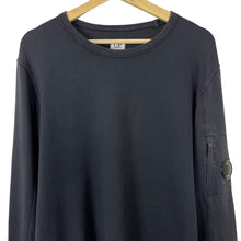 Load image into Gallery viewer, C.P Company Navy Crew Neck Lens Sweater - Medium (M) PTP 21.75"