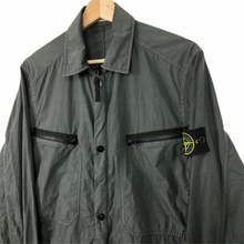 Load image into Gallery viewer, Stone Island Dark Grey Zip Up Overshirt - Medium (M) PTP 21"