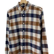 Load image into Gallery viewer, Aquascutum Block Check Flannel Long Sleeved Shirt - Small (S) PTP 19"