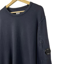 Load image into Gallery viewer, C.P Company Navy Crew Neck Lens Sweater - Medium (M) PTP 21.75"